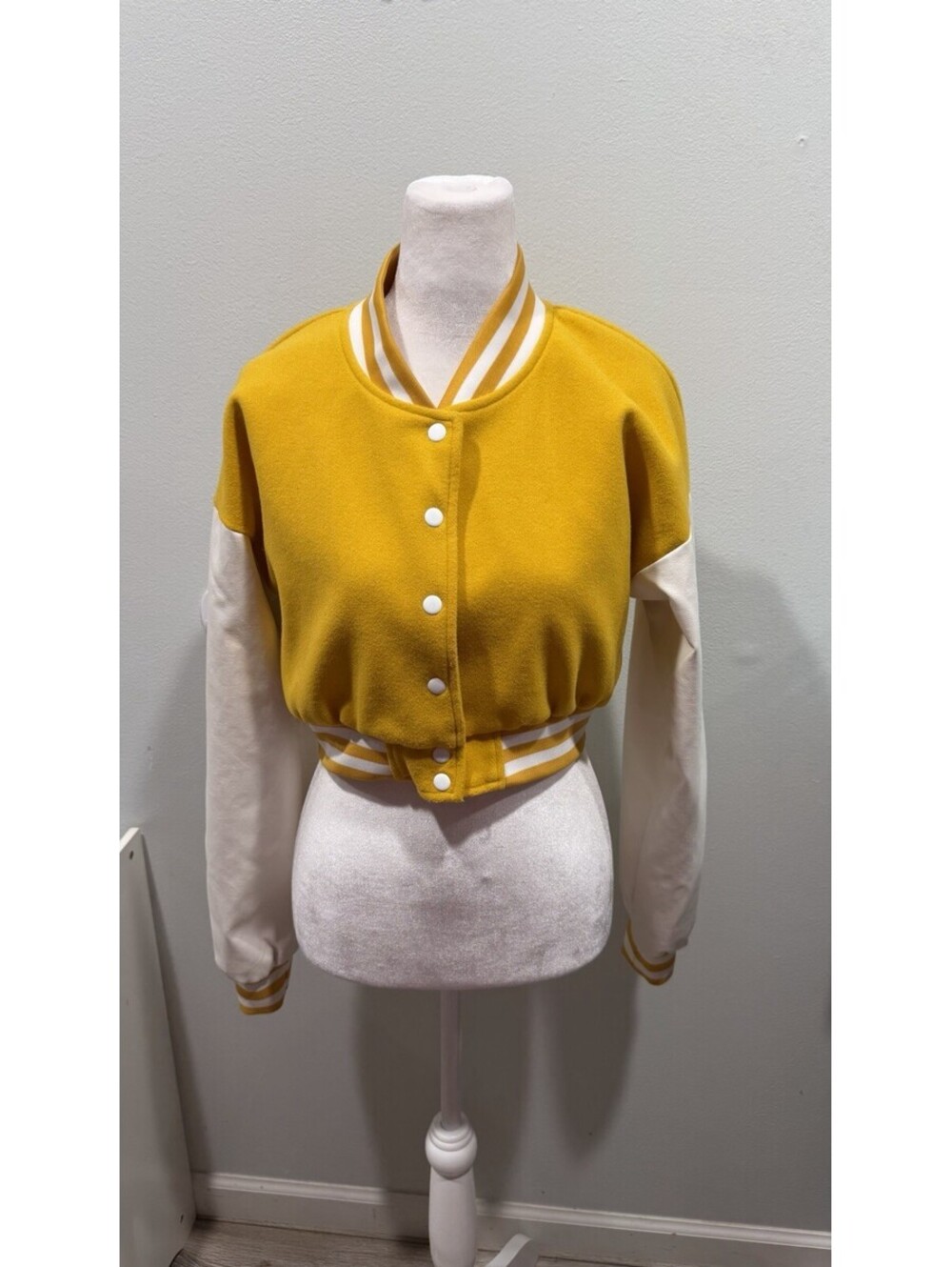 Swank A Posh Varsity Jacket Yellow Size L Fits Like Medium